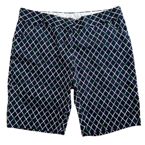 Peter Millar Blue/Green Patterned Golf Shorts Sz 14 Notre Dame Athletic Women’s - Picture 7 of 7